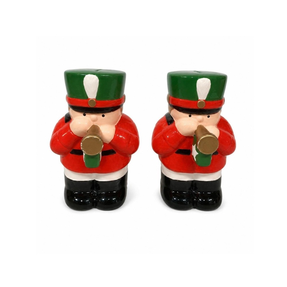 Vintage 1985 Set of 2 Christmas Toy Soldier Ceramic Coin Banks by Oci Omnibus